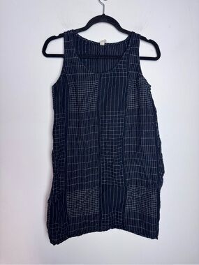 Mociun Linen grid tank dress